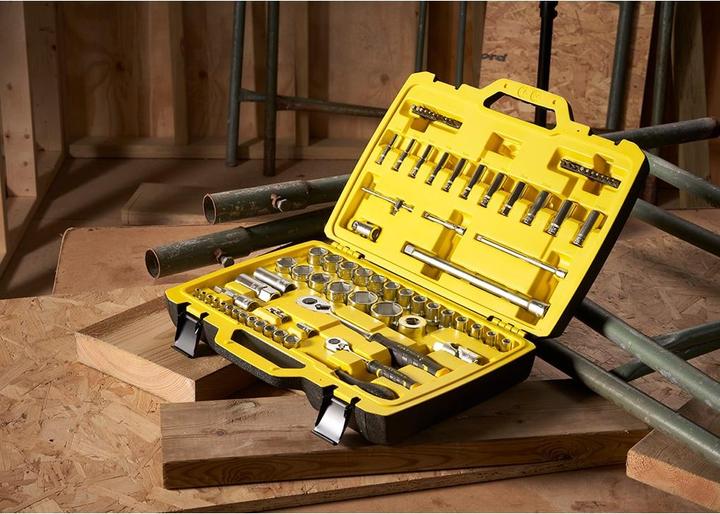 Actual product image Stanley Socket wrench set ½ inch + ¼ inch, 81 pieces