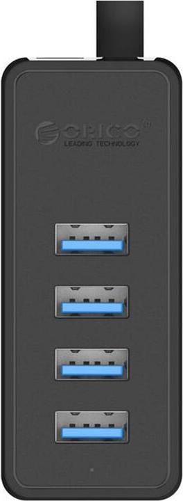 Actual product image Orico W5P-100 USB to 4x USB 3.0 Hub Adapter (black) (USB-C, 4 Ports)