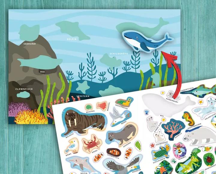 Actual product image Sticker book, picture encyclopaedia - animals