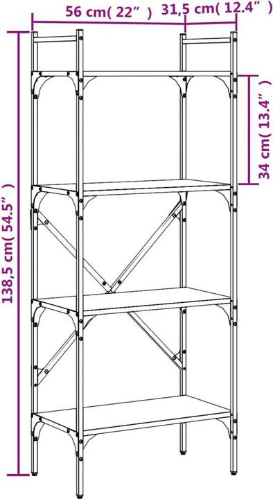 Immagine prodotto VidaXL Klement (56 x 31,5 x 138,5 cm)