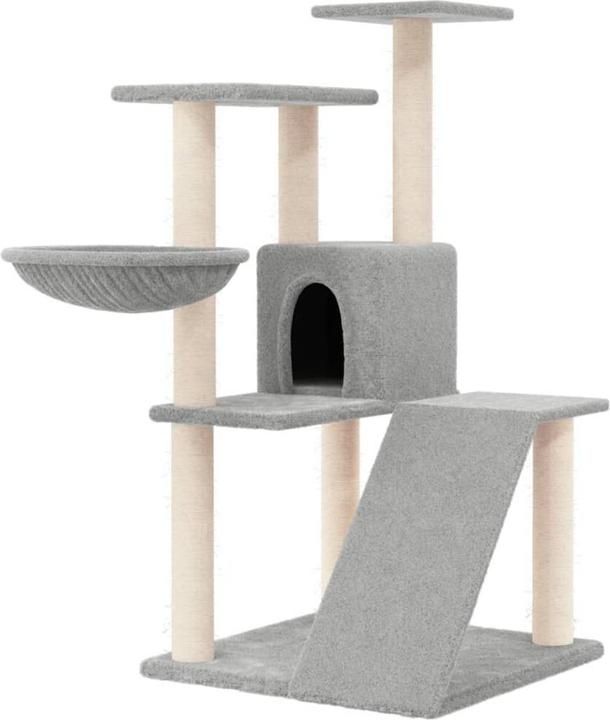Produktbild VidaXL Kratzbaum Sisal-Kratzsäule Katzenkratzbaum Katzenbaum Spielbaum Hellgrau (94 cm, Hellgrau)