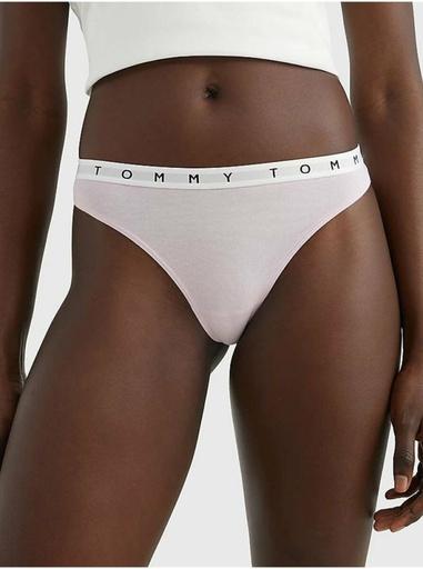 Actual product image Tommy Hilfiger Ladies 3P Thong Thong Panties, Green Mal/French Orchid/Desert Sky, S (S)