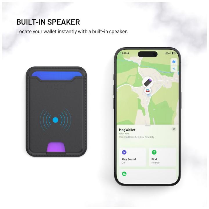 Image du produit Fixed Mag Wallet Tracker for Apple Find My iPhone - Black