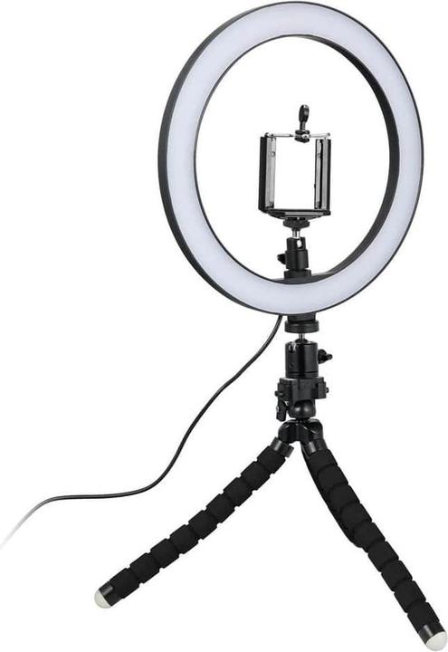 Image du produit JTI Lampe à selfie/annulaire (26 cm) avec trépied malléable (éclairage annulaire)