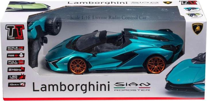 Image du produit Toymax Voiture Lamborghini Sian avec lumière, turquoise, 1:16