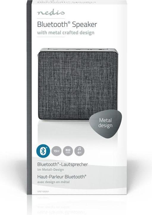 Actual product image Nedis SPBT-1002 Bluetooth Speaker Gun Metal Grey (20 h, Rechargeable battery operated)