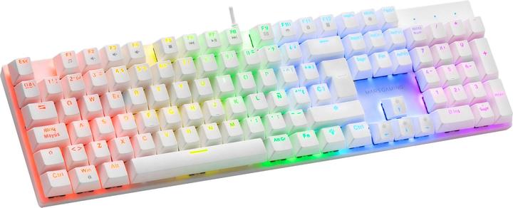 Image du produit Mars Gaming MK422 Clavier de jeu blanc RGB Marron Commutateur mécanique Langue US (US, Filaire)