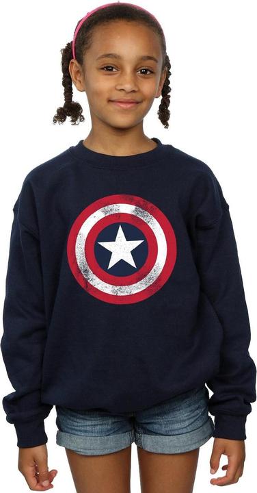 Actual product image Girls Captain America Distressed Shield Sweatshirt (128)