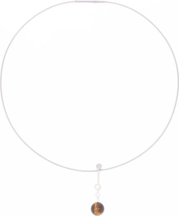 Immagine prodotto Xen Collana Atelier con occhio di tigre e perla d'acqua dolce 42 cm (Acciaio inossidabile, 42 cm)
