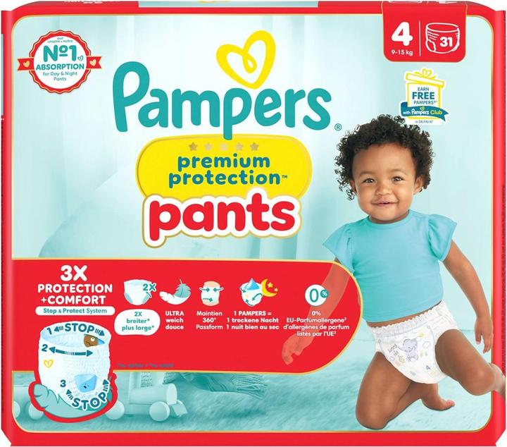 Produktbild Pampers Premium Protection Pants (Gr. 4, Tragepack, 31 Stück)