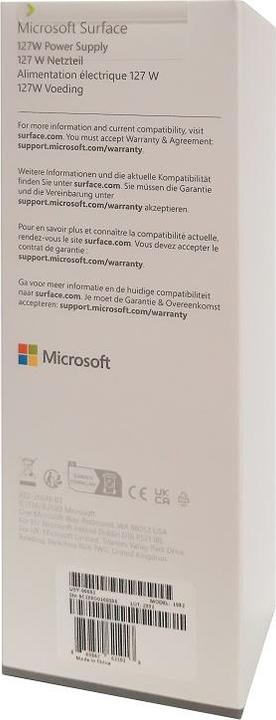 Immagine prodotto Microsoft Alimentatore Surface 127W per aziende (CH, DE, AT, FR, BEL, NLD, Eng. Intl.) (127 W)