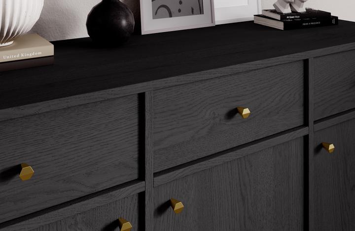 Actual product image ADRK Furniture Tili 3D 3S chest of drawers (124.5 x 41 x 95 cm)