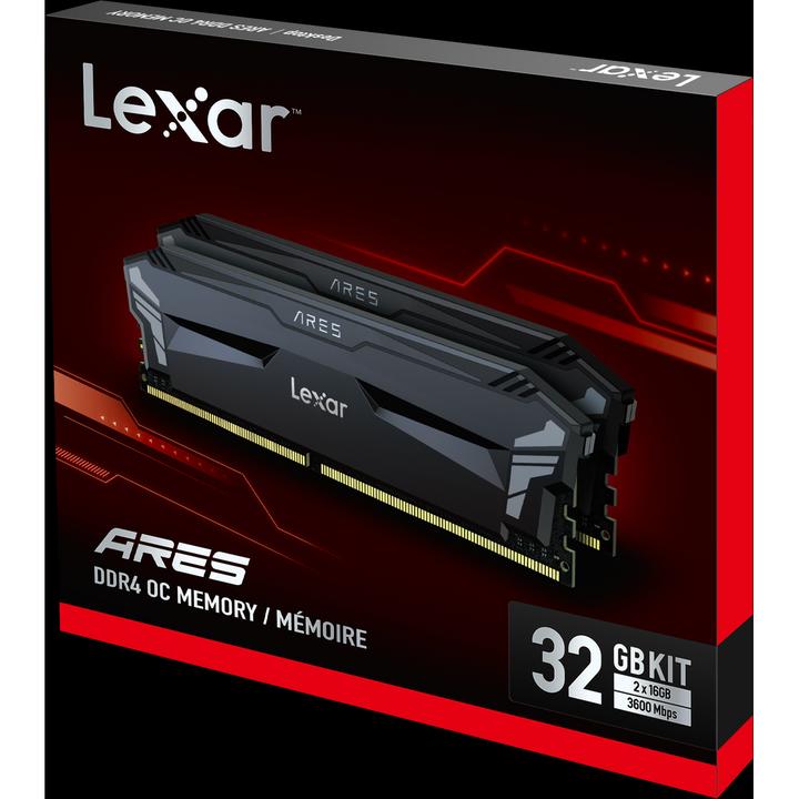 Immagine prodotto Lexar KIT UDIMM Ares DDR4 CL18 Nero (2 x 16GB, 3600 MHz, DDR4-RAM, U-DIMM)