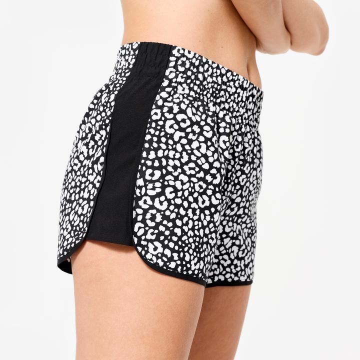 Actual product image Domyos Shorts kurz leicht - Leo-Print schwarz (XS)
