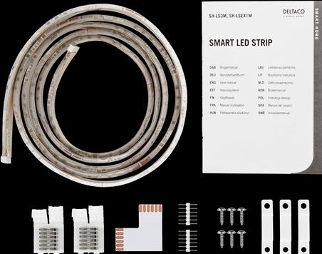 Actual product image Deltaco SMART HOME LED strip extension, 1m, RGB, 2700K-6500K, 6 contacts, suitable for SH-LS3M, whit (Multicoloured, 300 cm, Indoor, Outdoor)