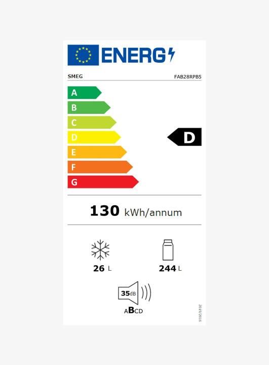 Energie-Label Smeg FAB28RPB5 (270 l)