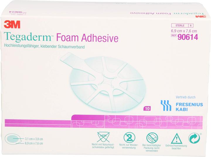 Actual product image 3M Tegaderm Foam Adhesive 6.9x7.6 cm oval 90614, 10 pcs VER