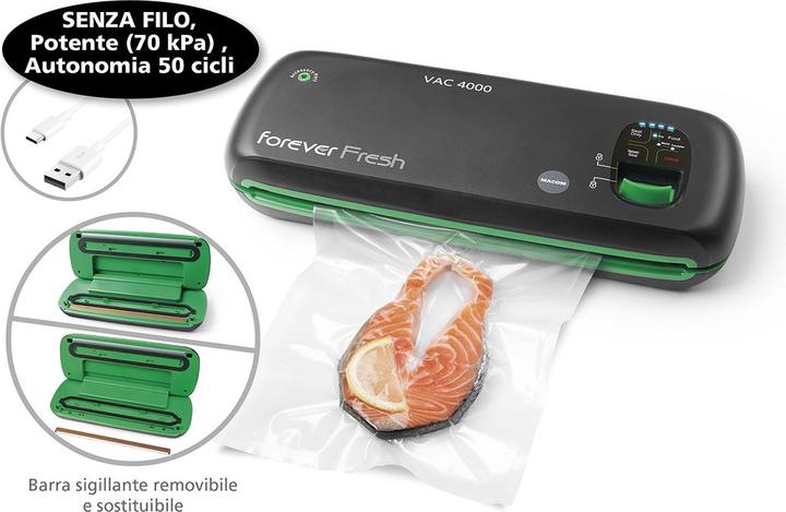 Immagine prodotto Macom VAC 4000 macchina per sottovuoto Nero, Verde