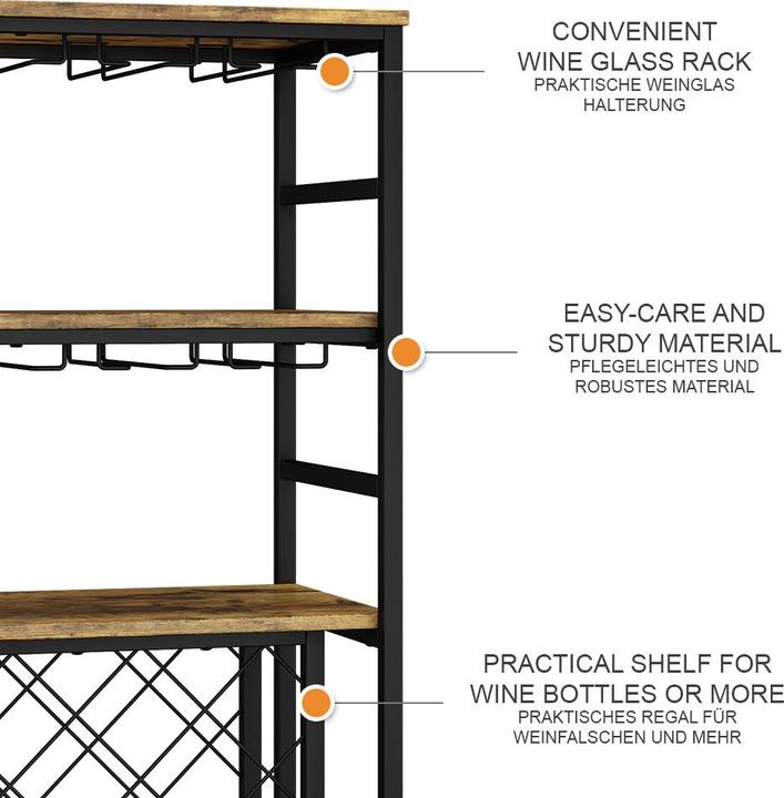 Actual product image Vichy Wine rack Vela, Rustic oak, 50 x 100 cm with glass holder (8 Fl.)