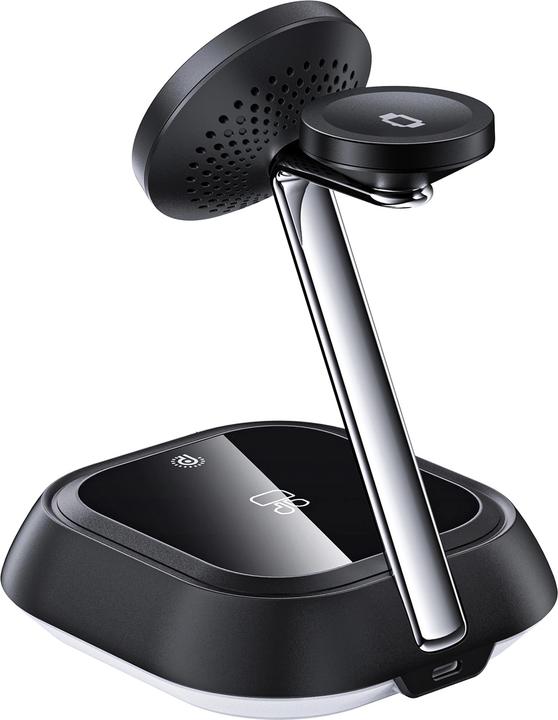 Image du produit Acefast Station de charge inductive 3en1 E16 15W pour téléphone/écouteurs/montre - noir (15 W)
