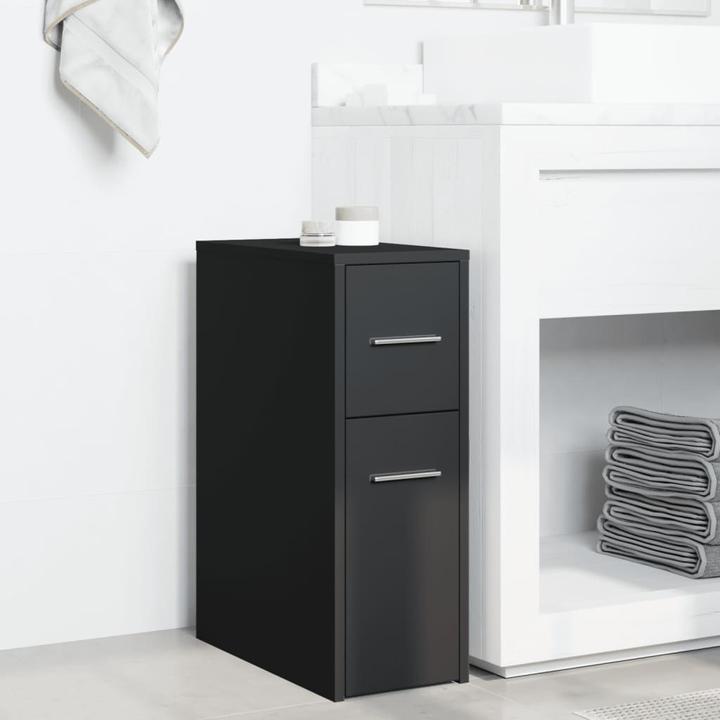 Actual product image VidaXL Narrow bathroom cabinet with castors