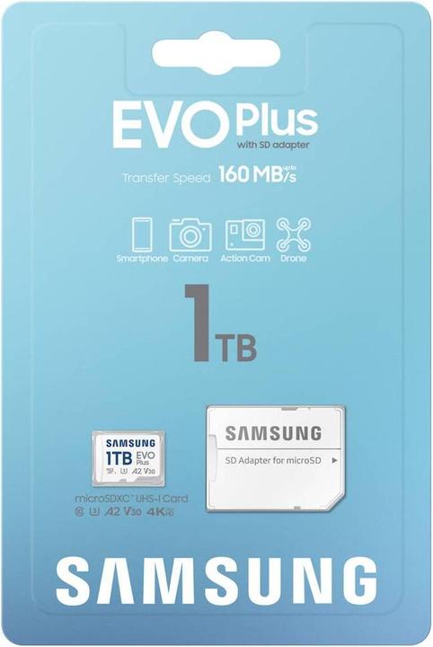 Actual product image Samsung EVO Plus (1000 GB, microSDXC, U3, UHS-I)