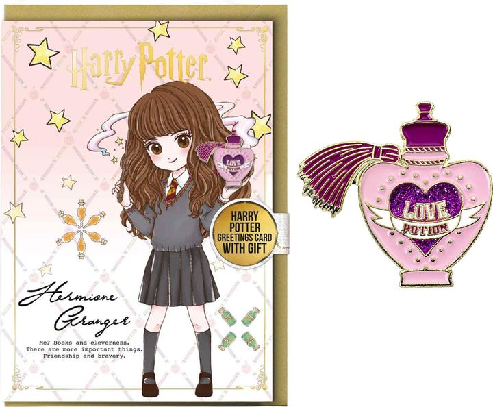 Geburtstagskarte und Anstecker Love Potion Karton (1 Stk.)