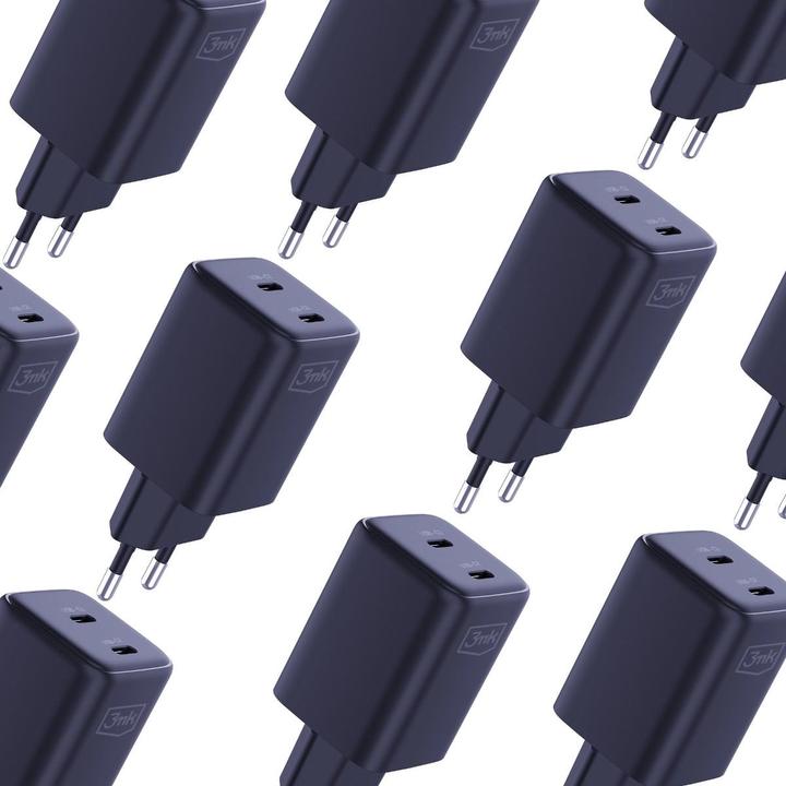 Produktbild 3MK Hyper Charger PD 45W ład. sieć. czarna/black + 2x USB-C Cables (45 W)