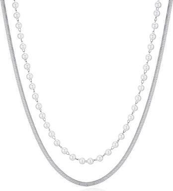 Immagine prodotto Sagapo S'Agapµ - Collana doppia in acciaio con perle Wisdom SWI05
