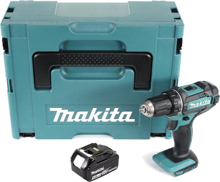 Actual product image Makita DDF 482 M1J cordless drill driver 18 V 62 Nm + 1x rechargeable battery 4.0 Ah + Makpac - without (Rechargeable battery operated)