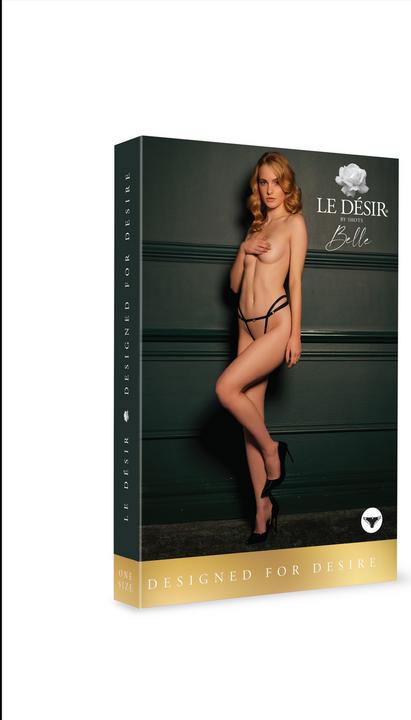 Produktbild Le Désir Sophia - Brief with Open Crotch and Buttock, Adjustable Slider and Golden Details - One Size (One Size)