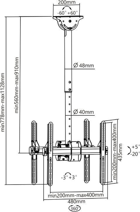 Actual product image Neomounts Ceiling mount (Ceiling, 60")