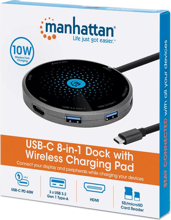 Produktbild Manhattan USB-C 8-in-1 Dock (USB-C, 7 Ports)