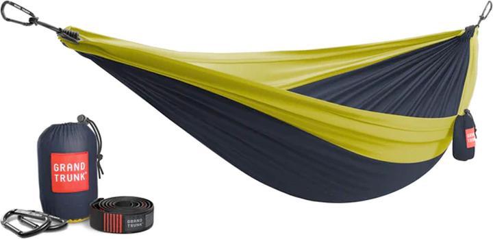 Productafbeelding Grand Trunk Dubbele deluxe hangmat met riemen (marine/chartreuse)