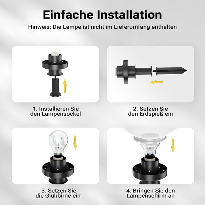 Produktbild Wiltec Kugelleuchte Ø30cm mit Erdspiess Gartenleuchte Kugellampe Aussenleuchte (E27, IP44)
