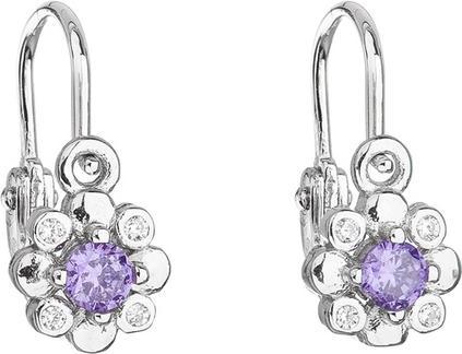 Evolution Group Silver childrenÂ's earrings with violet zircons 11174.3 for kids