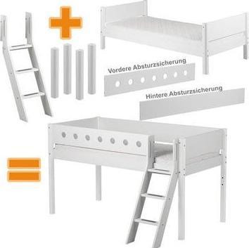 Actual product image Flexa Sloping ladder and post for half height bed