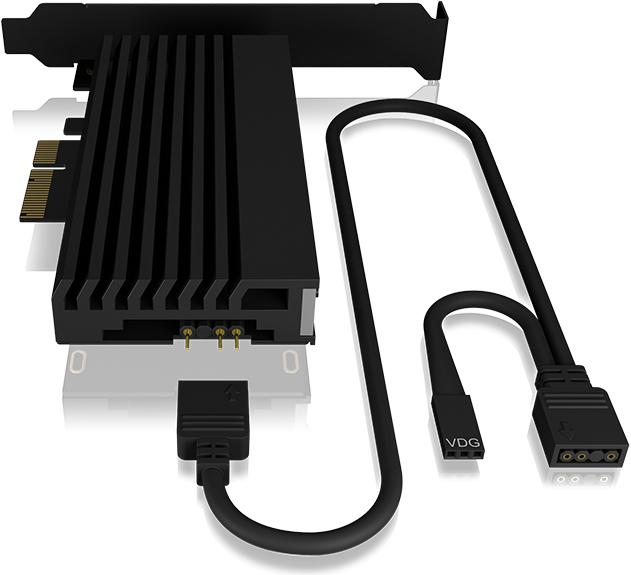 Actual product image Icy Box ARGB PCIe IcyBox expansion card for one M.2 NVMe SSD