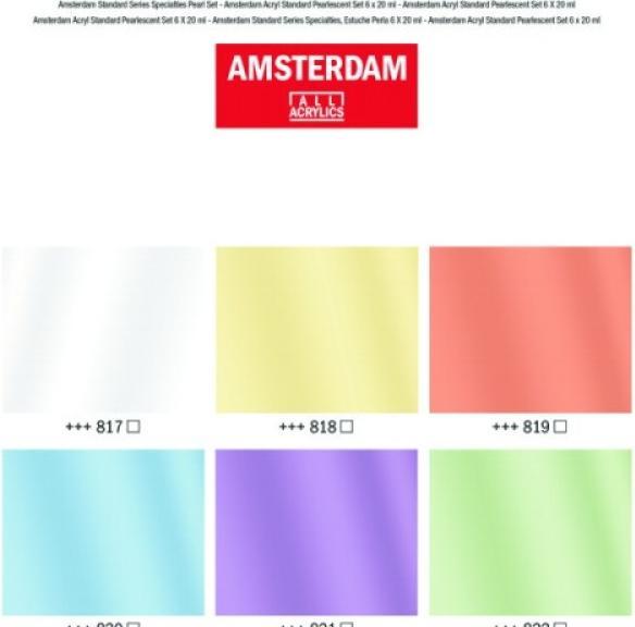 Produktbild Talens Amsterdam Starter Set (Perlweiss, Perlgelb, Perlrot, Perlgrün, Perlblau, Perlviolett, 120 ml)