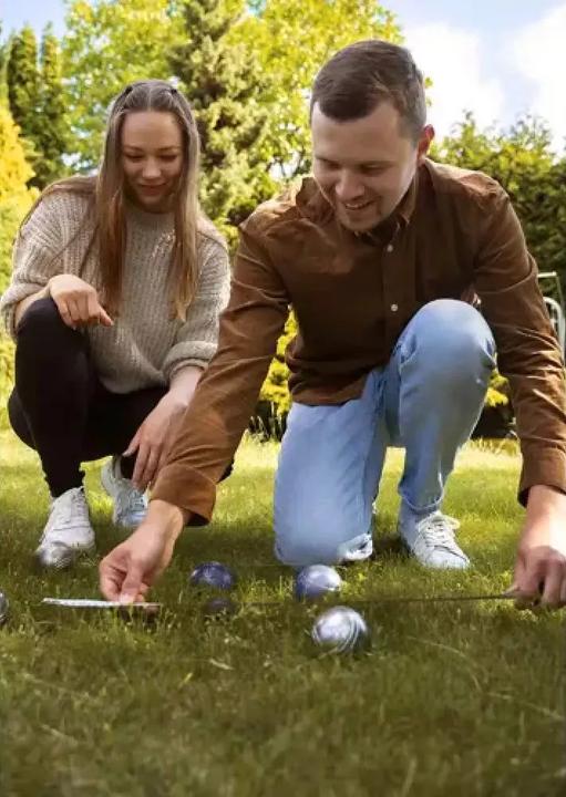 Actual product image Kruzzel BOCCIA Pétanque BOULE SPIEL mit 6 Boulekugeln im Set (6 x, 73 mm)
