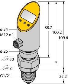 Actual product image Turck Rotatable pressure sensor with 2 transistor switching outputs pnp/npn ATEX
