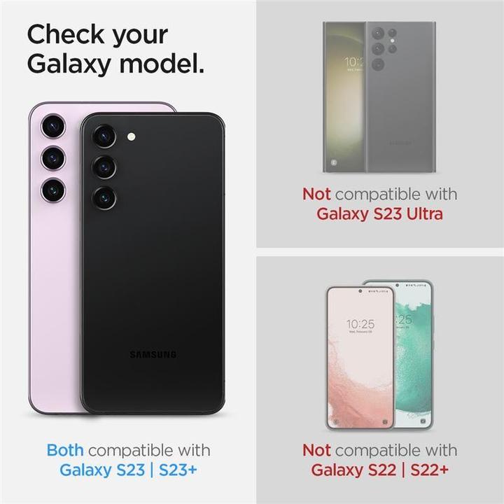 Actual product image Spigen Optics Pro Camera Sam S23/S23+ 2szt./2pcs czarny/black AGL05962 (2 Piece, Samsung Galaxy S23+, Samsung Galaxy S23, Samsung Galaxy S24+)