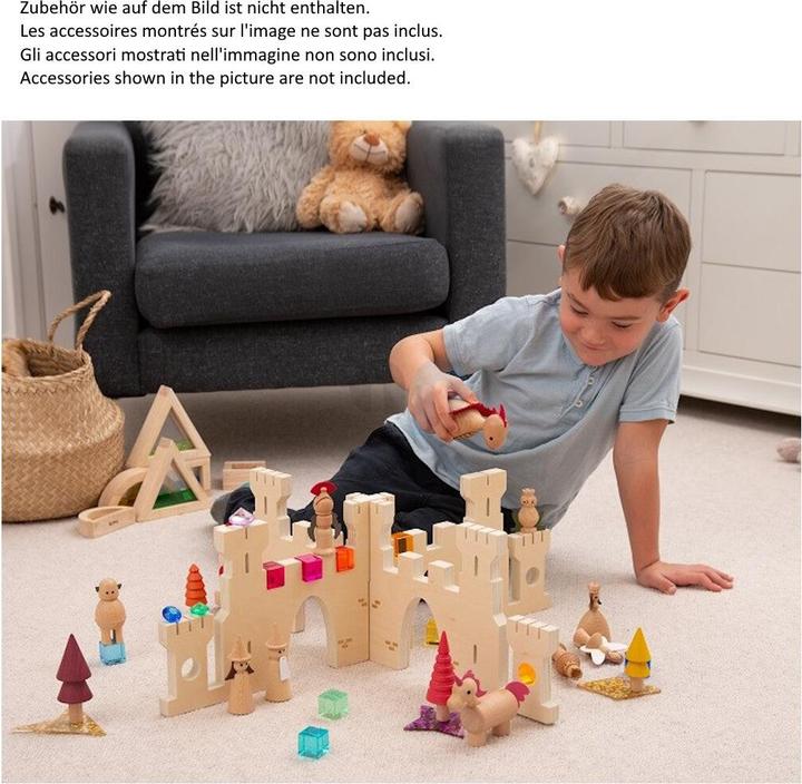 Actual product image TickiT Slot-together wooden castle scene