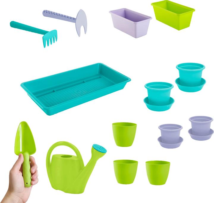 Actual product image Gardenico Kids large garden set with garden tools and pots for children