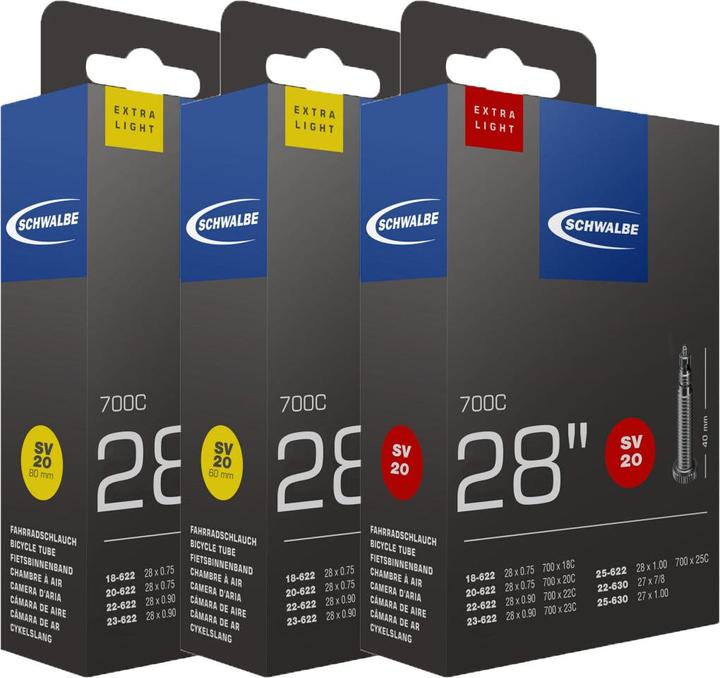Actual product image Schwalbe EXTRA LIGHT 700x18/25c Presta 80mm (Presta (SV), 28", 80 mm)