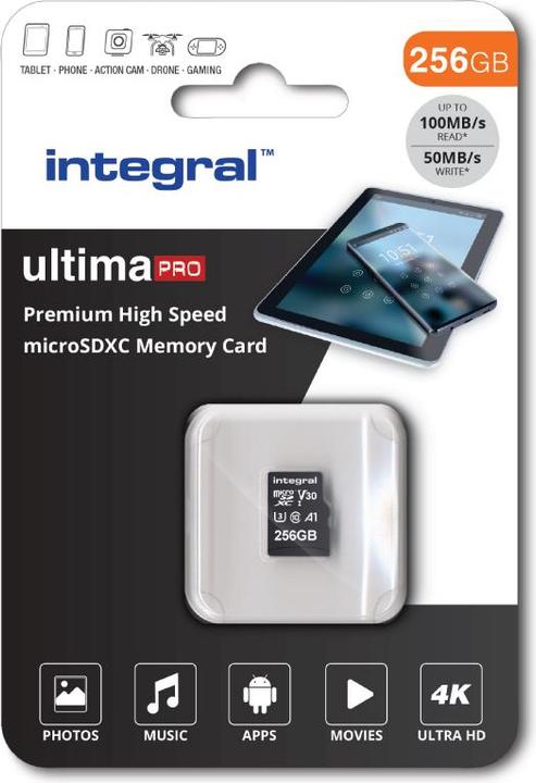 Image du produit MicroSD PREMIUM HIGH SPEED MICROSDHC/XC V30 UHS-I U3 (256 Go, microSD, U3, UHS-I)