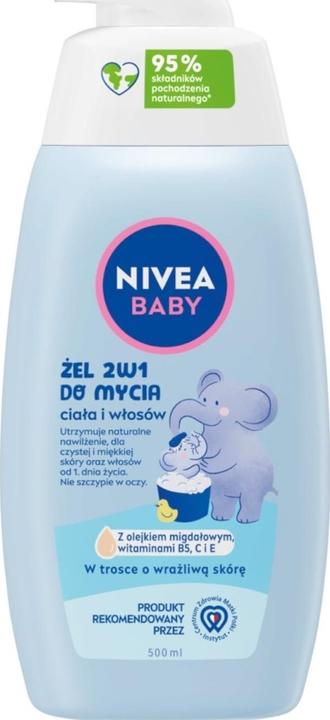 Actual product image NIVEA BABY 2in1 Body and Hair Wash Gel 500ml with Pump