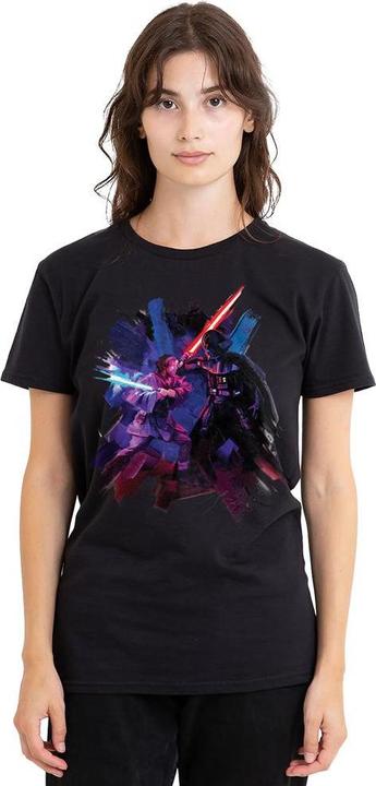 Actual product image Star Wars Unisex Adult Obi Wan Kenobi Vader Painted T-Shirt (XL)