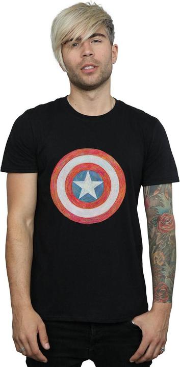 Immagine prodotto Captain America Sketched Shield Maglietta Uomo (4XL)