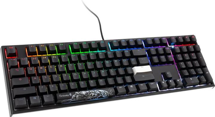 Actual product image Ducky ONE 2 Backlit PBT Gaming Keyboard, MX-Blue, RGB LED - black (US) (US, Cable)
